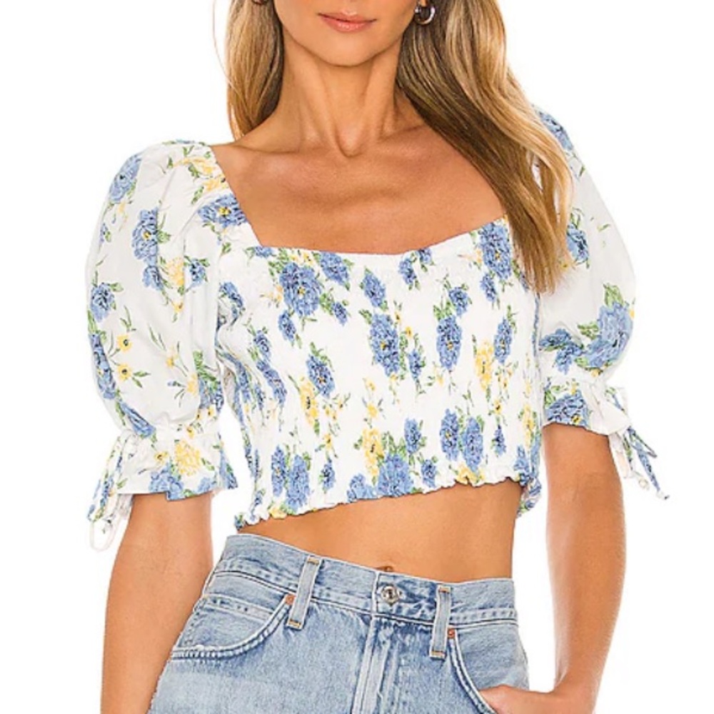 Faithfull the brand Palmora Top in Velma Floral by in size xs